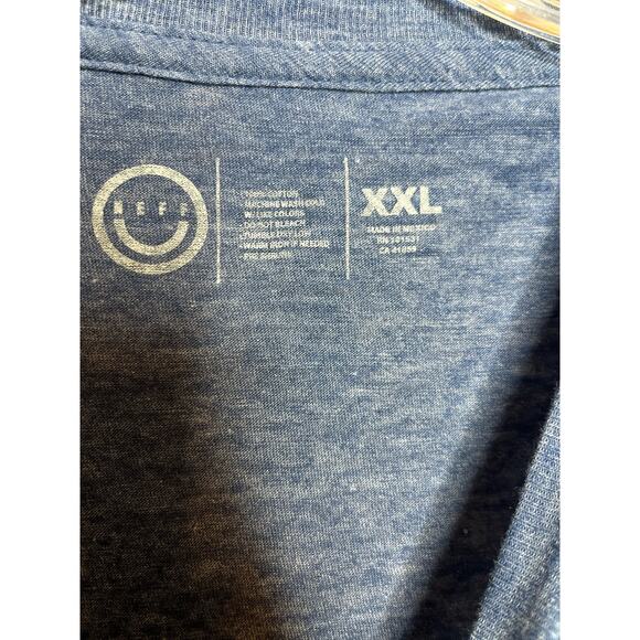 Y2K Neff Graphic Spellout Men's Blue T-shirt 2X - Picture 3 of 7